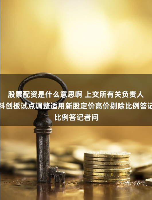 股票配资是什么意思啊 上交所有关负责人就在科创板试点调整适用新股定价高价剔除比例答记者问